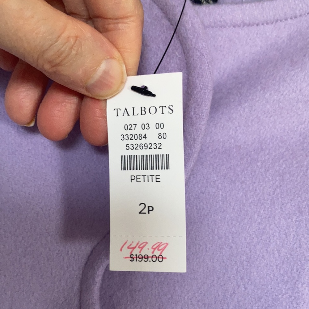 Talbots scalloped edge lined jacket 80% wool fabric made in Italy 2P - Picture 10 of 17